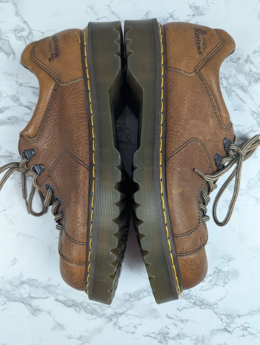 Vintage Dr. Martens Chunky Brown Leather Oxfords Lug Sole 90s Y2K